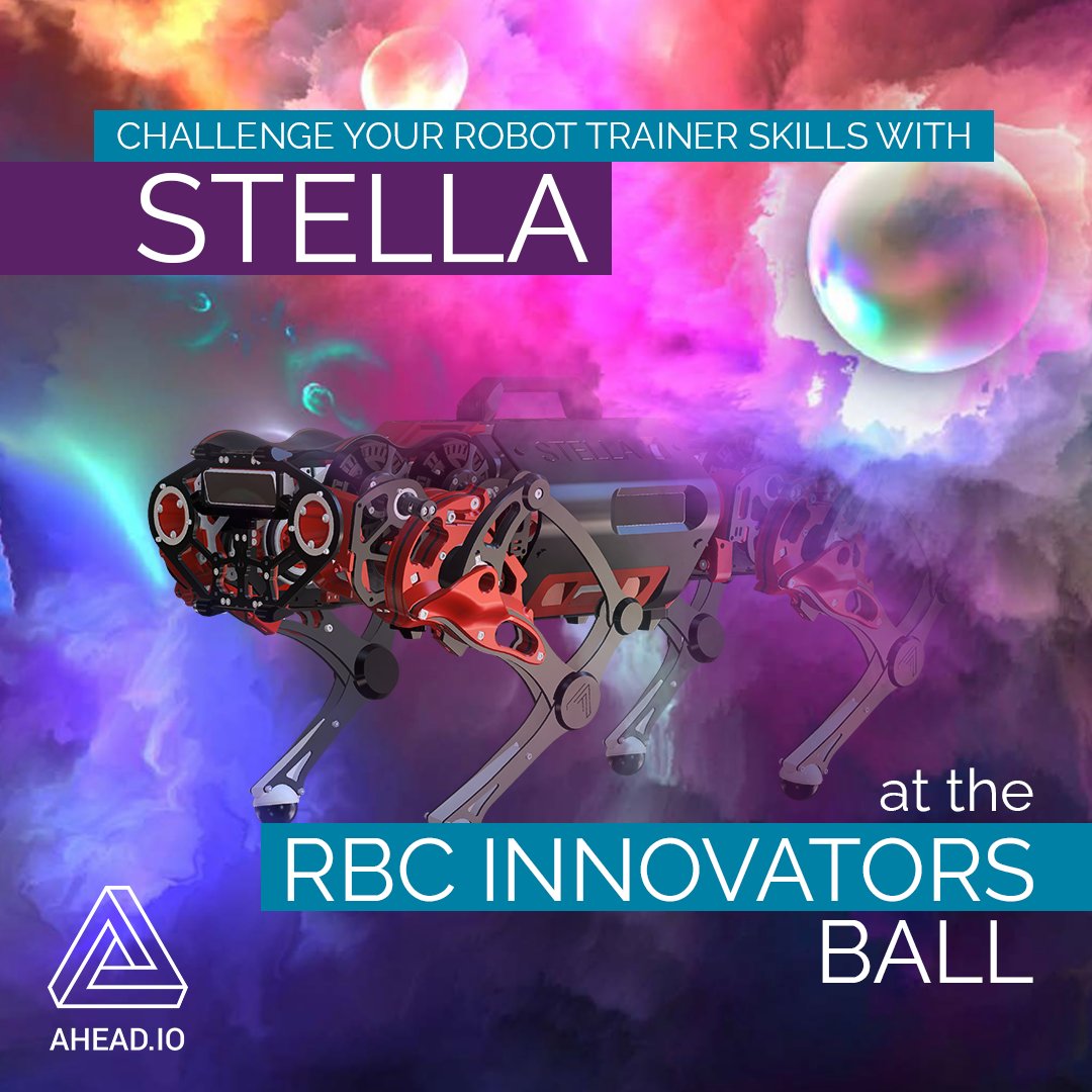 ahead_io's tweet image. We&apos;ll be at the @OntScienceCtr annual @InnovatorsBall Thursday, October 6. Find us in the Weston Family Innovation Centre to test your #quadrupedrobot trainer skills with Stella!

#stellaquadruped #InnovatorsBall #fundraiser #Event #toronto #Robotics #education #STEMeducation