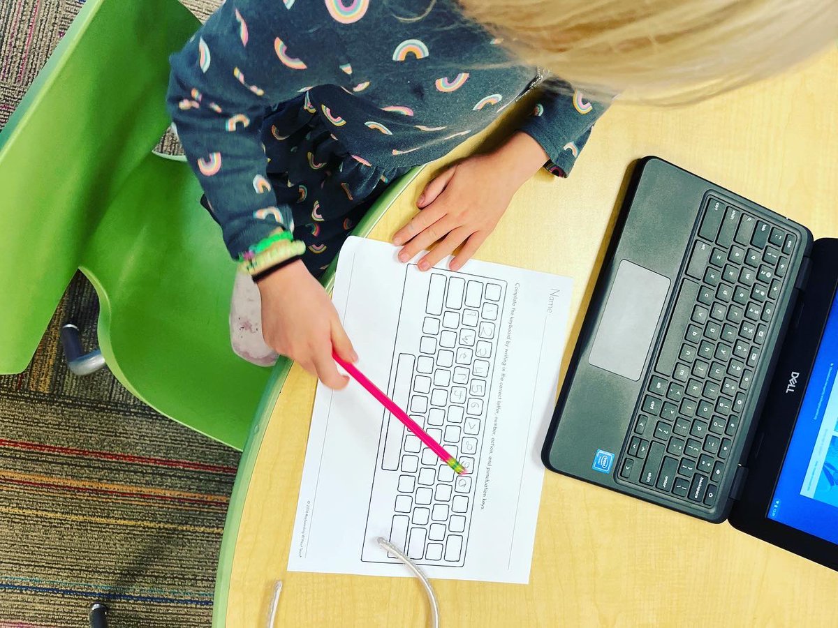 wes_library's tweet photo. Next week our youngest kiddos will be getting on #keyboardingwithouttears for the first time. After talking about the parts of a chromebook and chromebook care, today we made a keyboard to start prepping our fingers! #itsworthit #librariesareworthit #morethanbooks #edtech https://t.co/UYvDaWvhhl