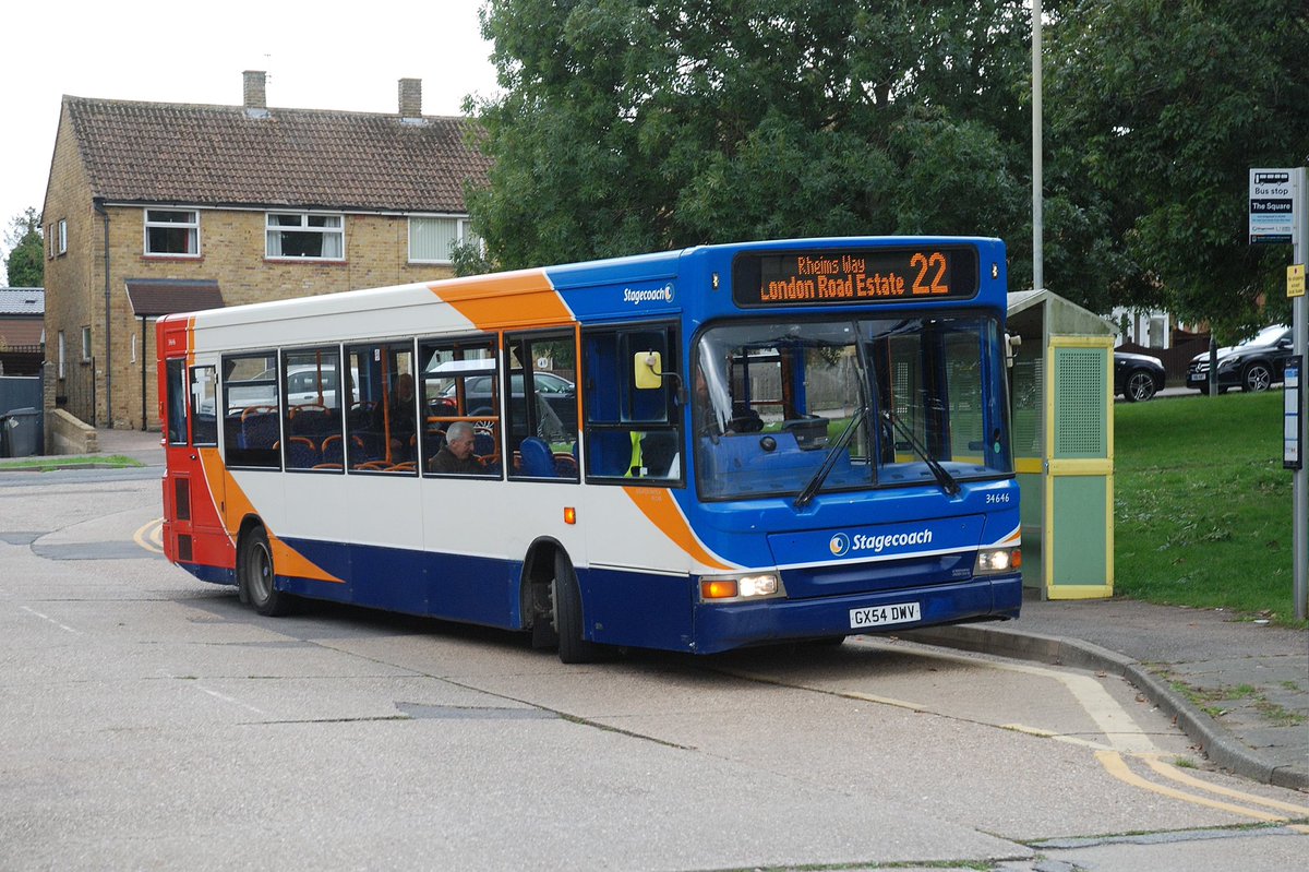 Photographed at The Square on the London Road Estate, Canterbury <a href="/StagecoachSE/">Stagecoach South East</a> <a href="/ADLbus/">Alexander Dennis</a> Dart 34646. This stop was previously named The Gentil Knyght after the pub that stood opposite stop.