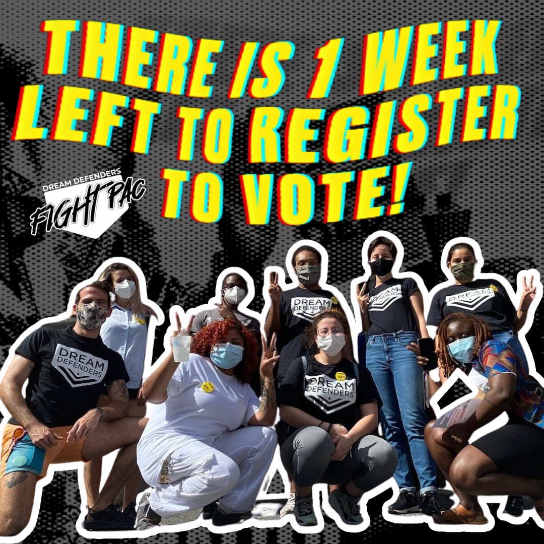 DDFightPac's tweet photo. FLORIDA🗣️  Make sure to register to vote by October 11th! Re-share, send to your family, and drop it in your group chats! 🗳️ https://t.co/ZTk3ZSup0l