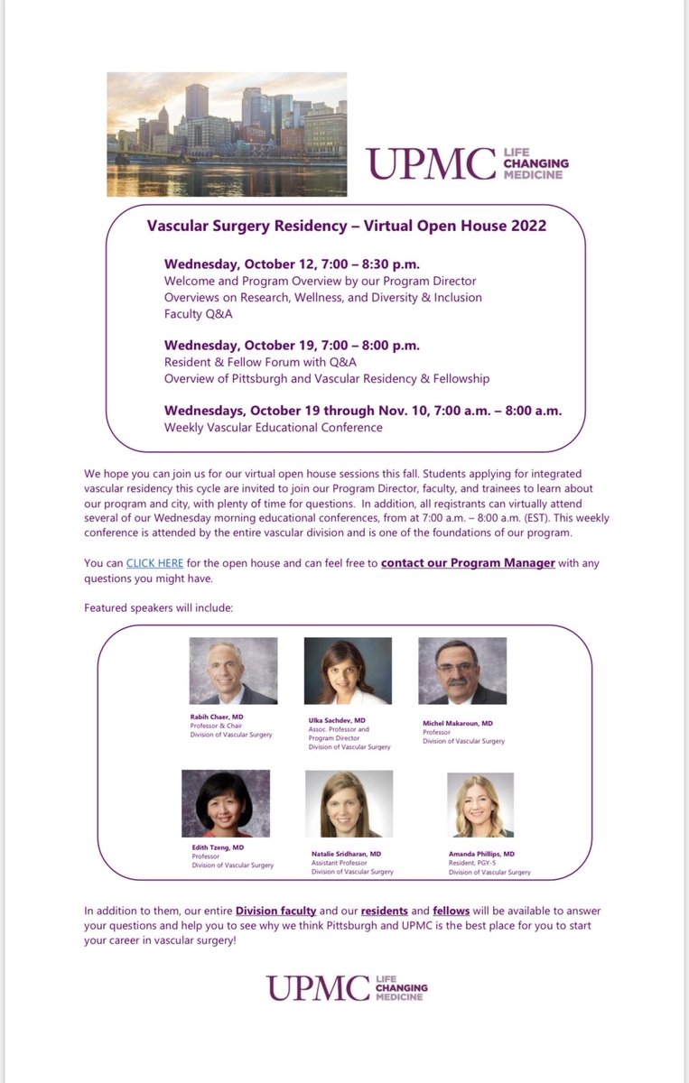 Please join us to learn more about our residency program! <a href="/FutureVascSurgn/">FutureVascSurgeons</a> register here: forms.office.com/pages/response…