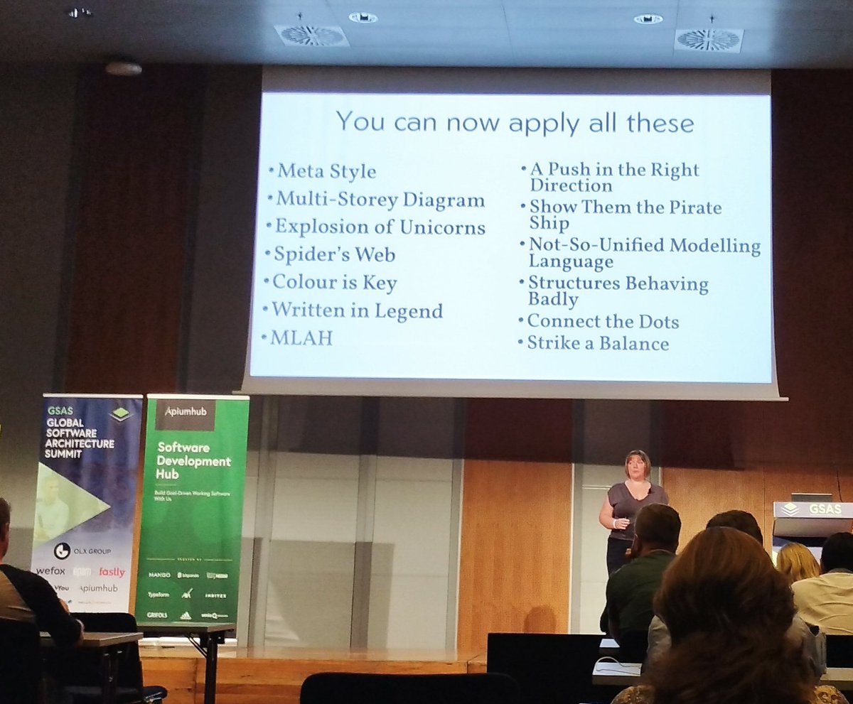 wallas85's tweet photo. As architects we need to communicate with different stakeholders and use visualization tools is key. @tekiegirl has given us lot of patterns (and antipatternd) in the talk Mastering Visual Communication for Software Architecture #GSAS22 https://t.co/l9wg2yXge7