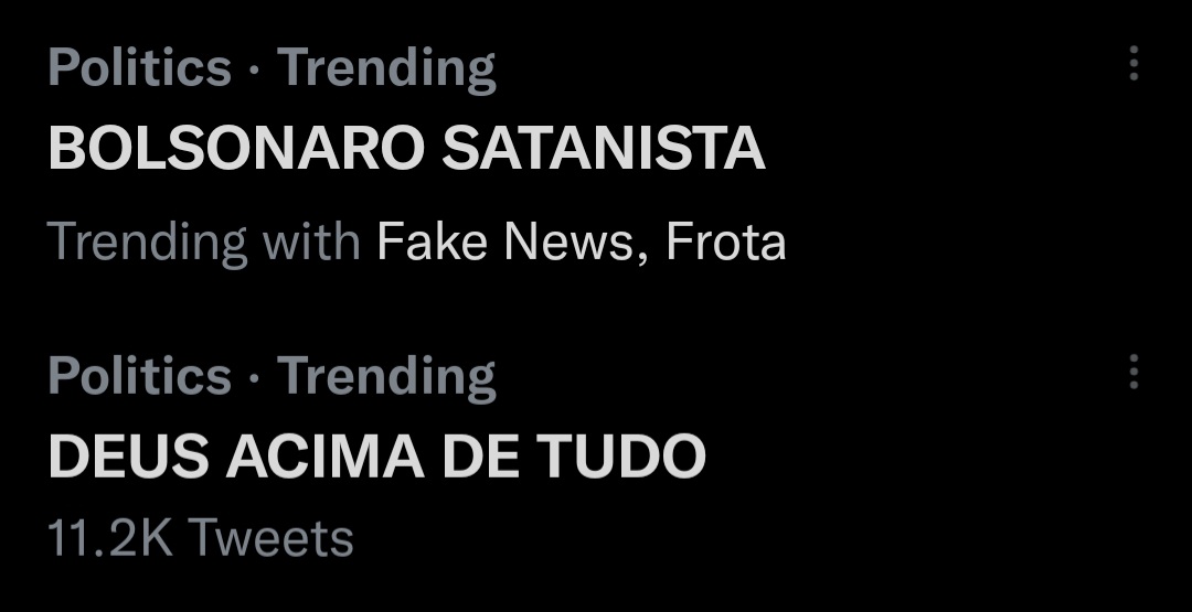 clarkereads's tweet photo. TÔ PASSANDO MAL KKKKKKKKKKKKKKKK o Brasil não é pra amadores...

BOLSONARO SATANISTA DEUS ACIMA DE TUDO https://t.co/ff1HKIc6sO