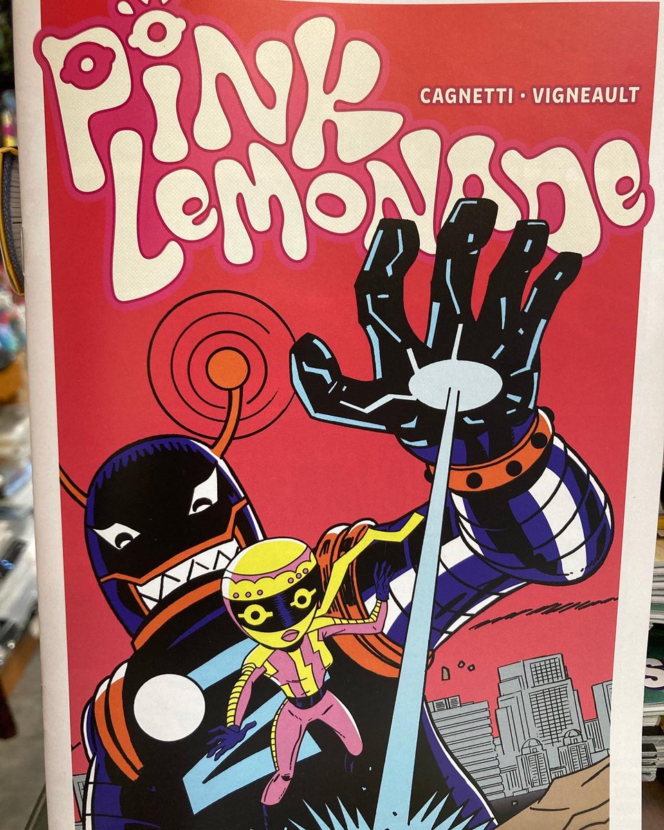 strangeadventrz's tweet image. A welcome burst of positivity &amp;amp; fun, PINK LEMONADE issue 1 by Nick Cagnetti is on sale now from Oni Press! Perfect for fans of comics like MADMAN and SQUIRREL GIRL. Variant cover by Shaky Kane! #pinklemonade 
#nickcagnetti #shakykane #onipress #readmorecomics