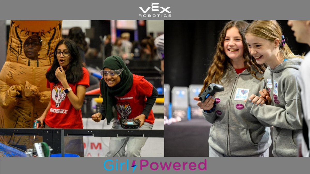 It’s International #DayOfTheGirl. Share the #robotics events you’re running today that will empower girls with #STEM knowledge and inspire EVERYONE to get involved in the #VEX community! #GirlPowered