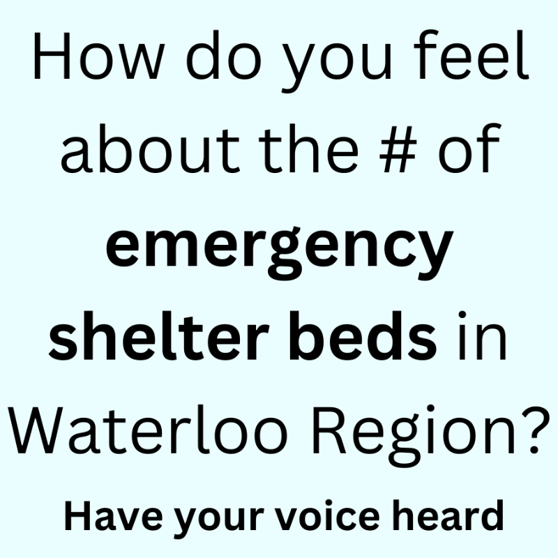 WRPolling's tweet photo. Do you have thoughts or feedback on the number of emergency shelter beds in the Region? 

Tell us in this short poll in order to have your voice heard &amp; support data driven decision making for our community.