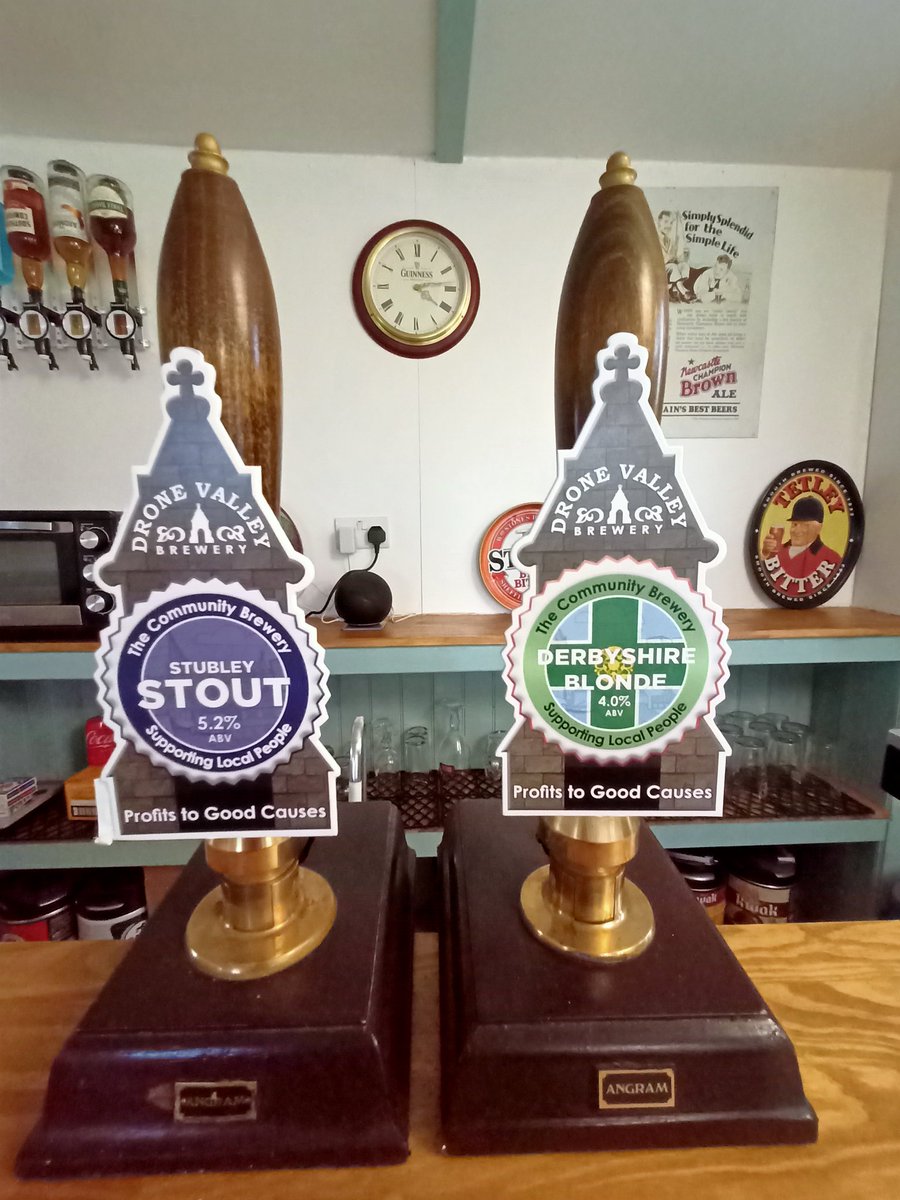 Two lovely new beers now on in my pub shed. Great service from <a href="/DroneValleyBrew/">Drone Valley Brewery</a>
