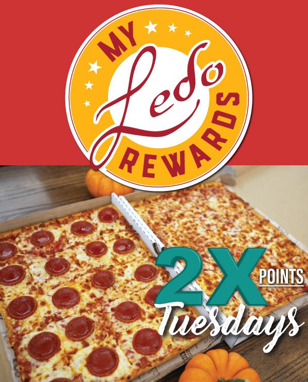 Ledo Pizza on Twitter " Double Points Tuesday Earn 2X Points on