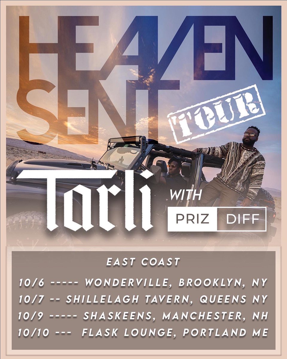 Only two days away I will be returning to New York to play some shows with <a href="/Tarli_music/">Tarli</a> and my man <a href="/Przmatic/">SleeplssinMpls</a> first time performing as #hiphop duo Priz &amp; DIFF I can’t be more excited to share stages w/ <a href="/gimajormoves/">Gi Major</a> <a href="/raplikenico/">Nico Woods</a> and Bizzy Bee