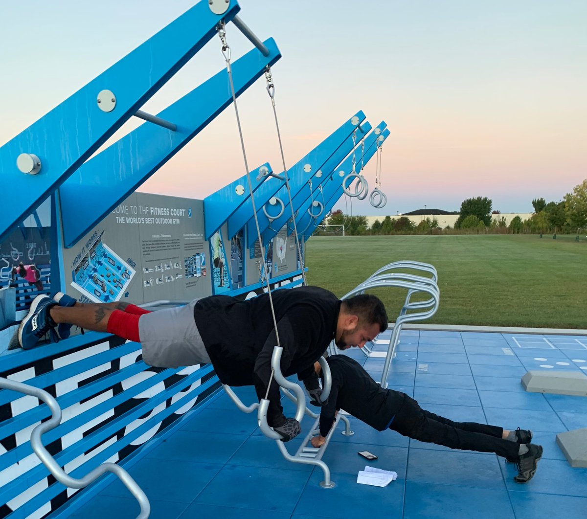 F3_Outpost's tweet image. HH Gregg led 5 PAX at LOP on a Zone 2 mosey to the Fitness Court where he threw everything at us but the kitchen sink!  Every muscle will be sore tomorrow.