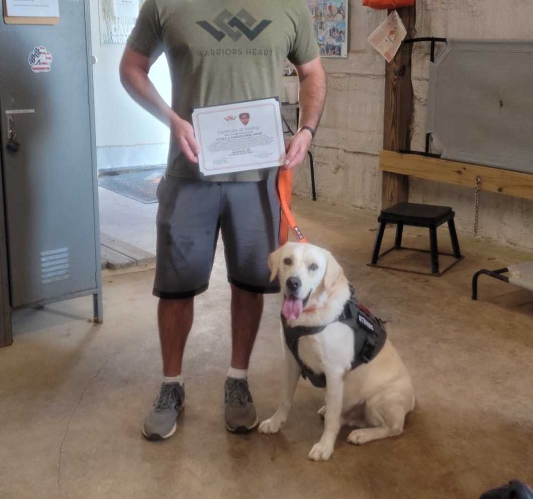 WarriorsHeart22's tweet photo. From a TSA to now a #PTSD dog specializing in interrupting nightmares, #K9 Mac continues to have his Warrior's six long after he leaves Warriors Heart ranch.. he's a loyal friend valuable beyond words! #strengththroughhealing https://t.co/z98hJKFaGt