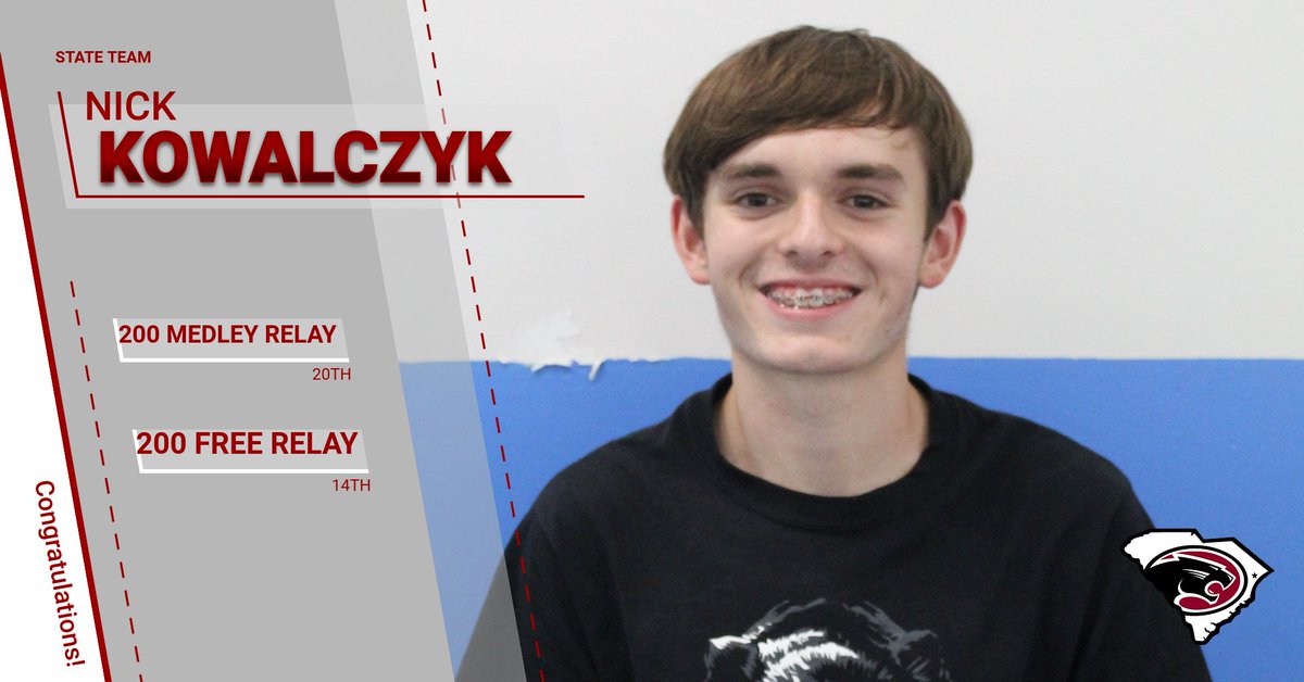 Congratulations on making the State Team. Best of luck at States Nick!