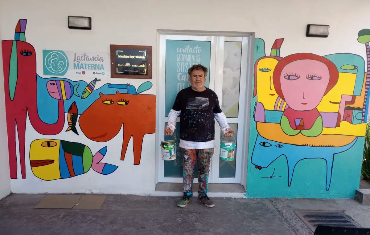 MiloLockett's tweet photo. El arte hace #comunidad 🎨❤ muchas manos, muchos pinceles hicieron algo GIGANTE. ❤🌈 Hermoso proyecto solidario. Gracias Hopital de Bolivar y Jardín 907!! 🌟 Viva el arte!! 🤗🎨 @Sinteplast
#arte #art #milo #milolockett #argentina #pintar #mural #jardin #educacion #hopital https://t.co/bTjq5UucOL