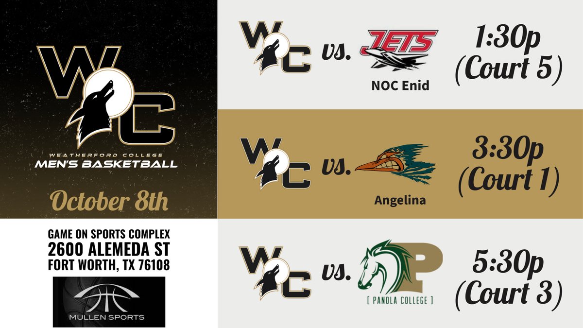 WeatherfordMBB's tweet photo. 🚨New week! New matchups! New opportunities!
We're excited to line up against these programs this weekend in Fort Worth.
Looking forward to performing in front of coaches and our supporters!

GoCoyotes🐺❗️
@CoachLewisWC https://t.co/Rs7B4Br0kx