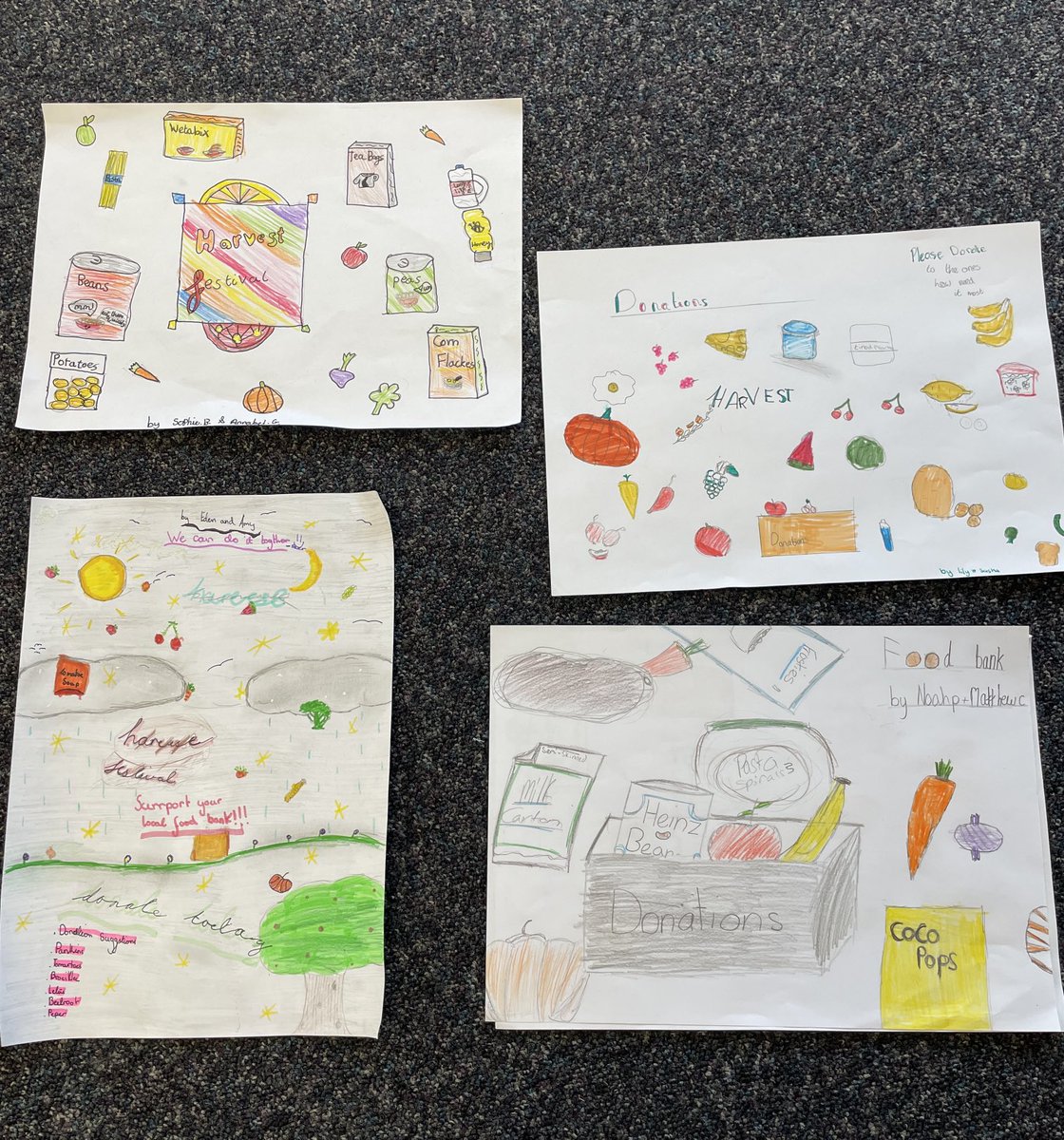 Maple Class have produced these beautiful posters about supporting our local food bank. Thank you, Maple!  There is still time to donate if you can. 💚