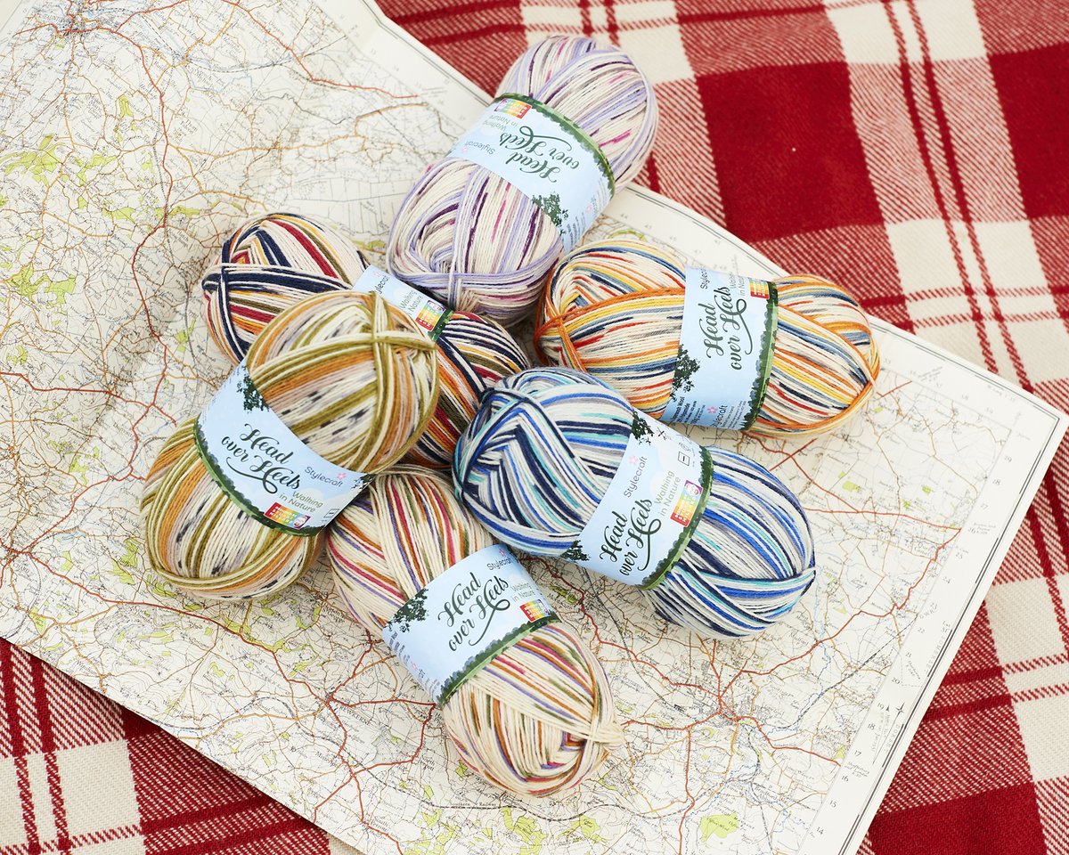 StylecraftYarn's tweet photo. Our latest collection of colours for our Head Over Heels yarn have been inspired by autumn walks. We've collaborated with #stylecraftblogstar Stuart Hillard to create these six fab colourways - Stride, Dilly Dally, Promenade, Wander, Hike &amp; Ramble.
https://t.co/frTgf6DEGQ https://t.co/T0sLRQ94vc