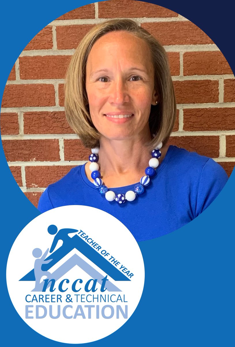 Congratulations to <a href="/CamdenSchoolsNC/">Camden County Schools</a> Jennifer Barclift on being an #NCCAT Career Technical Teacher of the Year Finalist. The CTE Teacher of the Year will be announced Thursday night. 
For more visit bit.ly/3SA2kwC