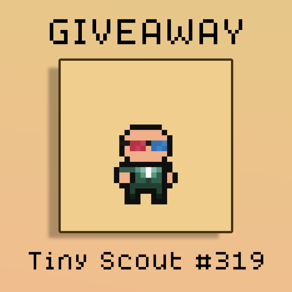 gm Scouts! 🎒

Have you missed your chance to get a Tiny Scout? This week we will be giving away

x1 free Tiny Scouts NFT 🎁

be sure to follow the steps to win!

- follow @TinyScoutsNFT 
- like and RT this post
- tag 2 friends below!

#NFTGiveaways #PolygonNFT $MATIC