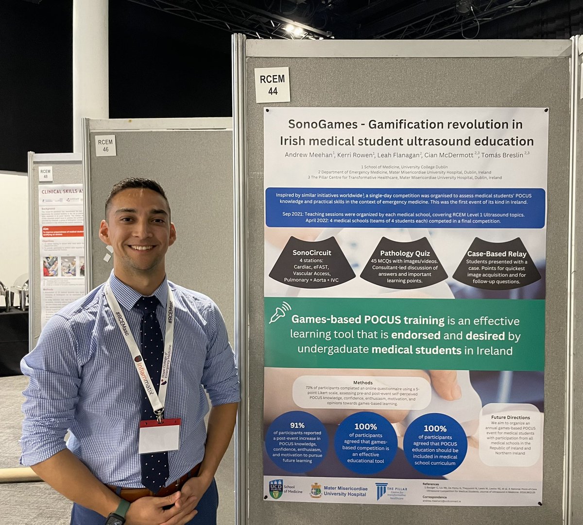 Come visit our poster and learn more about how we organized Ireland’s first point-of-care ultrasound competition for medical students! #POCUS #RCEMasc <a href="/RCEMevents/">RCEM Events</a> <a href="/KerriRowen/">Kerri Rowen</a> <a href="/LeahFlanagan19/">Leah Flanagan</a> <a href="/cianmcdermott/">𝙲𝚒𝚊𝚗𝙼𝚌𝙳𝚎𝚛𝚖𝚘𝚝𝚝</a> <a href="/tomasbreslin/">Tomás Breslin</a> <a href="/UCDMedicine/">UCD Medicine</a>