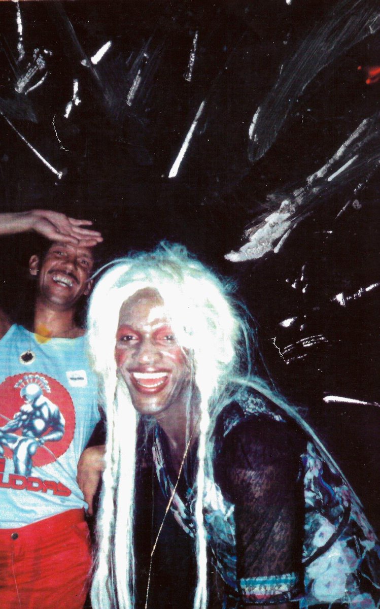 [ a rare photo of marsha p johnson wearing a white wig ] date unknown to @BlkTransArchive.