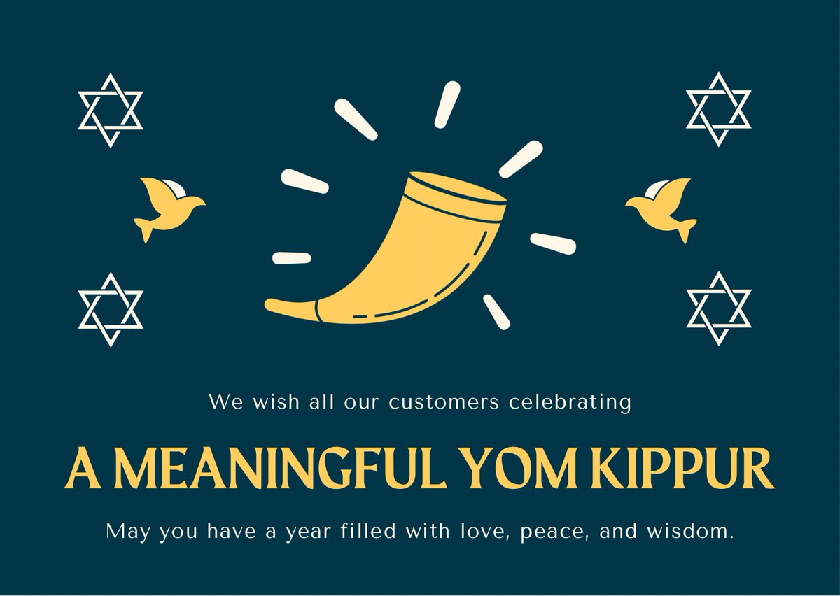 Wishing all our customers and partners celebrating a blessed Yom Kippur #YomKippur