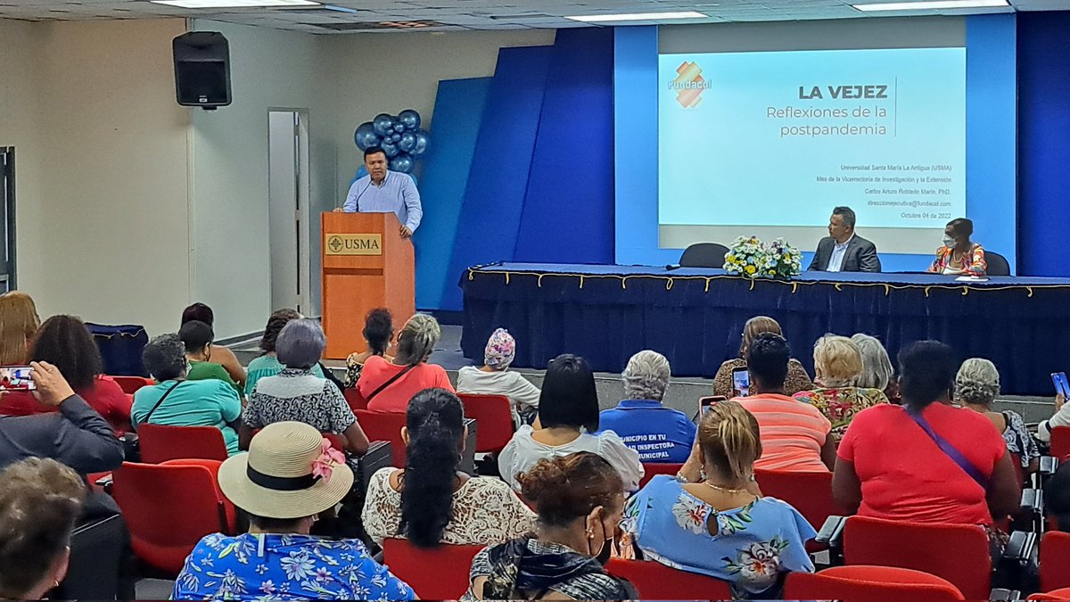 USMApanama's tweet photo. #IntergeneracionalUSMA
📚 Inicia la presentación del libro "La Vejez: Reflexiones de la postpandemia" por el Dr. Carlos Robledo Marin.🔎
#USMAPanamá #FundaCol #terceraedad #vejez #adultomayor https://t.co/ylZrsE8Prm