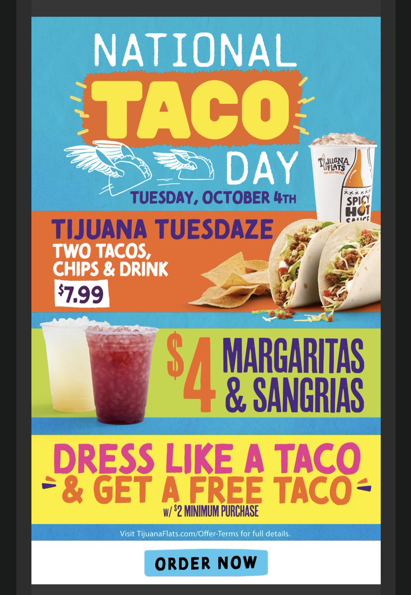 coasterg's tweet image. Hey @TijuanaFlats , if someone is committing to dressing like a taco, it should be free with no minimum purchase.