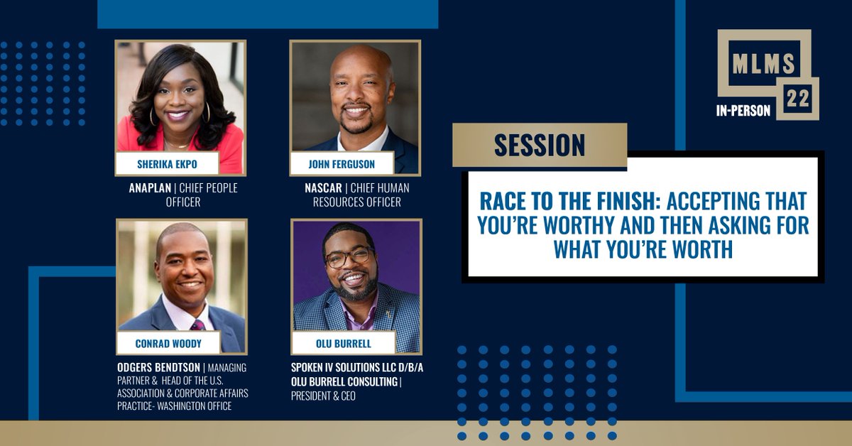 elcinfo's tweet photo. "Race to the Finish: Accepting that You're Worthy and then Asking for What You're Worth" is an encouraging #MLMS22 Chat Panel on what it takes to not simply survive, but to thrive by first knowing who you are.

Register today for the MLMS here: https://t.co/VYV7PqHDTt @elcinfo https://t.co/YZxBaCodN4