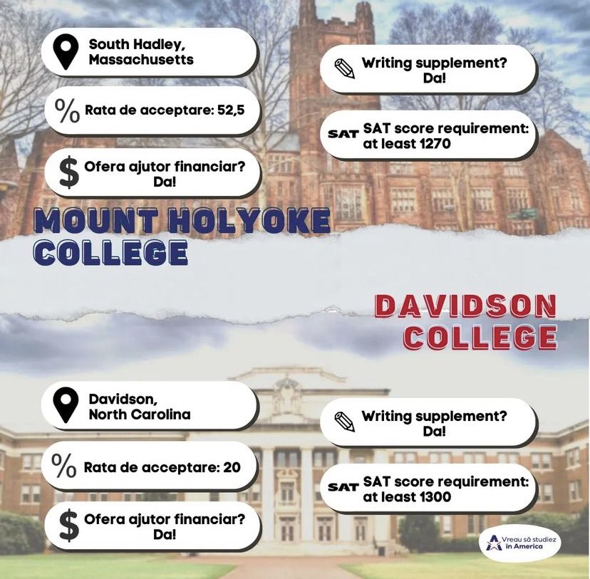 vssia2020's tweet photo. Alexandra este studentă la Mount Holyoke College, prima facultate ca vechime dintre cele Seven Sisters colleges, iar Anamaria studiază la Davidson College, o facultate de arte liberale de prestigiu din North Carolina. Mai multe despre acestea puteți afla în postare. #vssia https://t.co/9rdA3khn8a