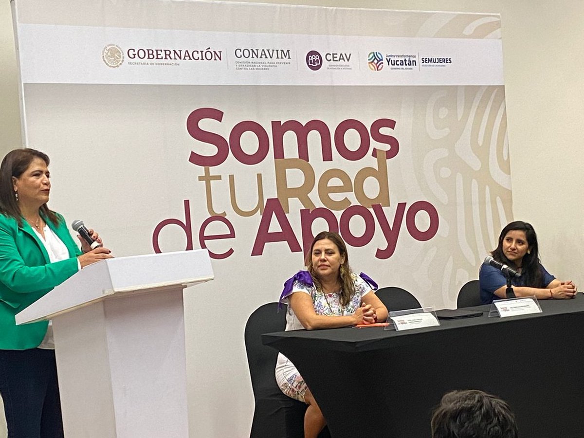 CONAVIM_MX's tweet photo. Desde la comisión nacional para prevenir y erradicar la violencia contra las mujeres, arrancamos la estrategia #SomosTuRedDeApoyo en Yucatán. Nuestro objetivo es fortalecer la Red de Atención a las Mujeres con un enfoque de perspectiva de género, cada vez más cálida y humana. https://t.co/cAx1ouZC6g