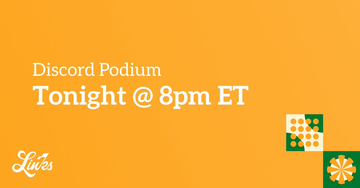 It's community Tuesday! Discord podium starts tonight at 8pm ET: discord.com/invite/LinksDAO 

🤝 New partnership announcement
🏌️ Global Golf Association update + Q&amp;A
🧢 Fall pro shop drop #3

💳 Re-tweet this and attend the podium for a chance to win a pro shop gift card!