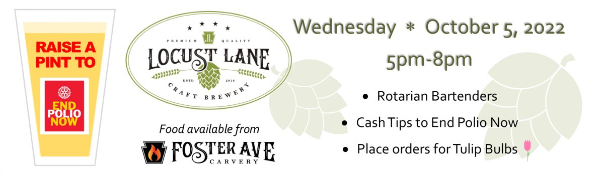Tam_E_Williams's tweet photo. Tomorrow I get to be a guest Rotarian bartender at @LocustLaneCB for our #PintsForPolio event with cash tips donated back to our Polio fundraising efforts. Always wanted to try my hand at bartending! @Rotary @EndPolioNow @EnvisionWellCo https://t.co/4oo4iduuYZ