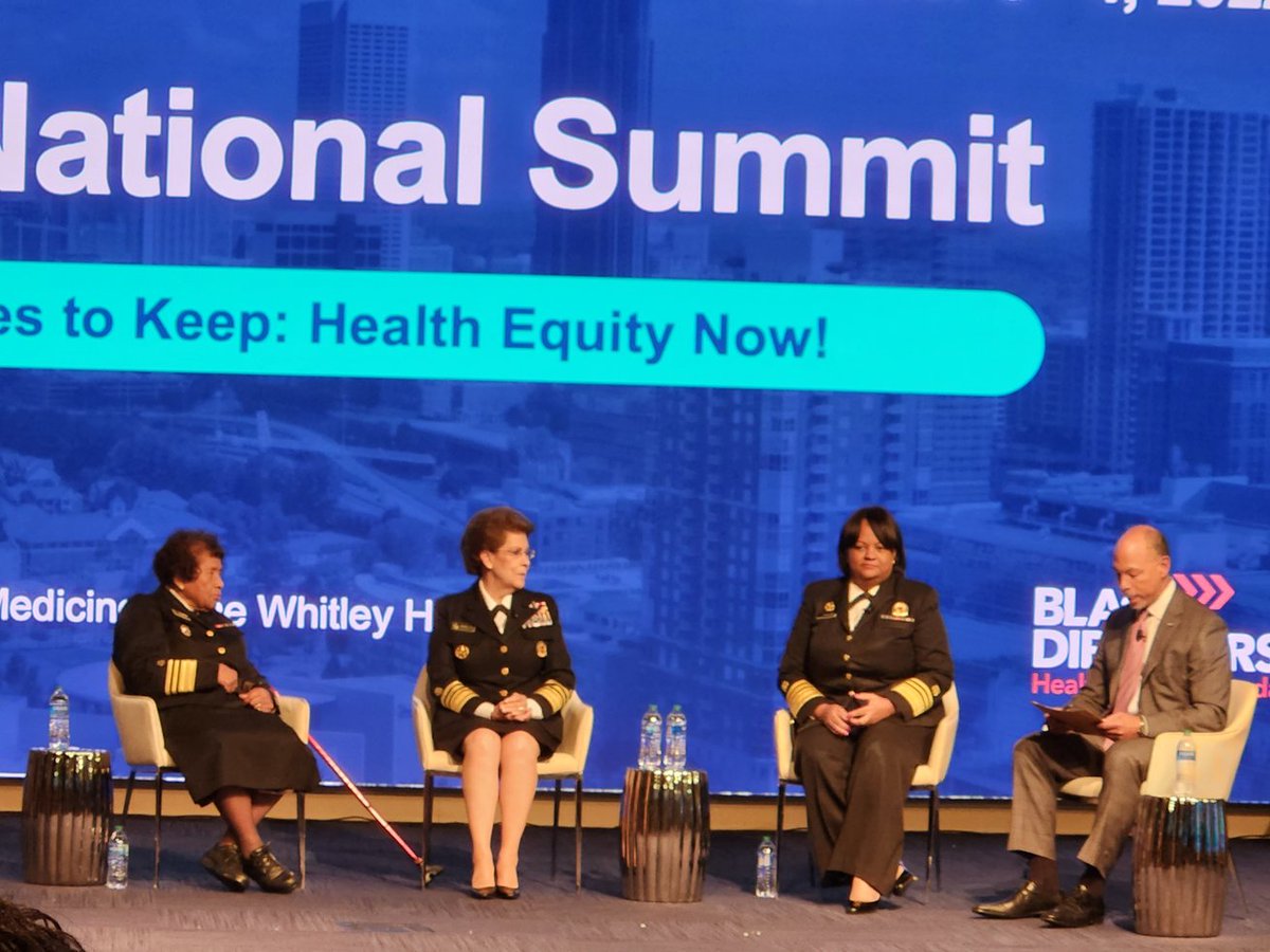 Amazing trailblazers: Surgeon Generals Joycelyn Elders, Antonio Novello, &amp; Regina Benjamin. Impactful panel discussion of their careers and call to action for health equity!