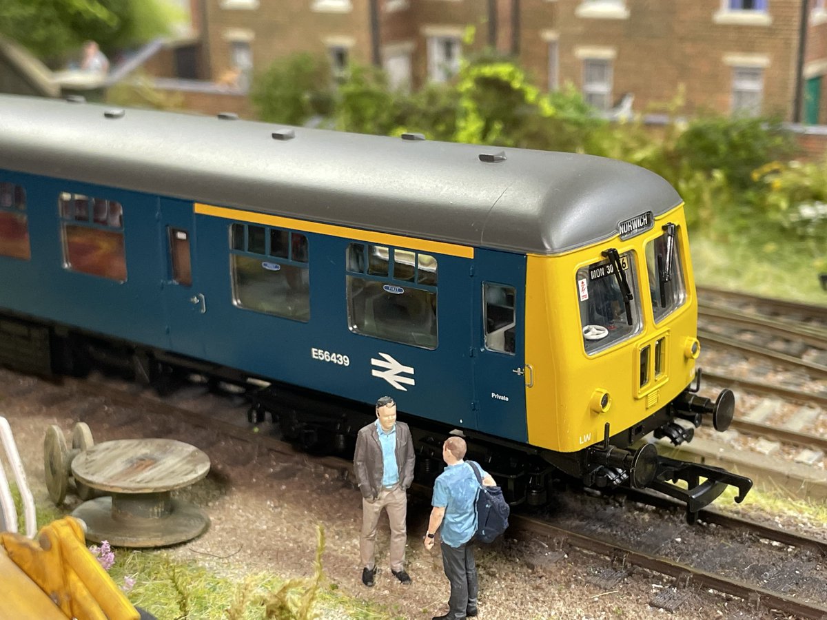 N_Amberfield's tweet photo. A welcome addition to Whisby Road arrived in the post today #EasternRegion DCC on board version, brand new never been run #OOGauge #Cravens #Class105 https://t.co/i3wTsAXbRZ
