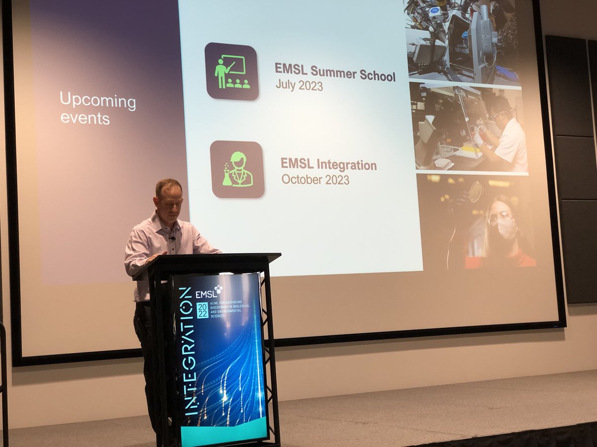 EMSLscience's tweet photo. @EMSLscience Director Douglas Mans also kicking off #EMSLIntegration. He highlighted two 2023 EMSL events - Summer School and Integration. Stay updated on all EMSL events: https://t.co/rhRQZfKLsd https://t.co/DTfOajj87J
