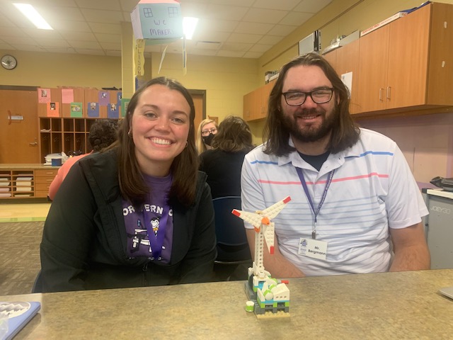 StemWloo's tweet photo. The LEGO Explore Unit is fun for ALL! UNI students, Miss Arnold and Mr. Bergmann, will be spending time in 3rd grade classes at Highland Elementary. To help them prepare, they built the wind turbine that students will be working on during lessons! @WaterlooSchools https://t.co/Re7uHFALCM