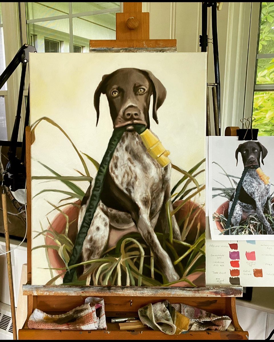 johndykesArt's tweet photo. Anybody with a GSP understands this painting completely! Such a unique breed and they steal your heart. 
Oil on canvas. 18”x24”

#gsppuppy #birddogsofinstagram #germanshorthairpointer #pointersofinstagram #pointeraddicted #pointeroftheday #gspcommunity #germanshorthairedpointer https://t.co/nJEQ5X3ebw