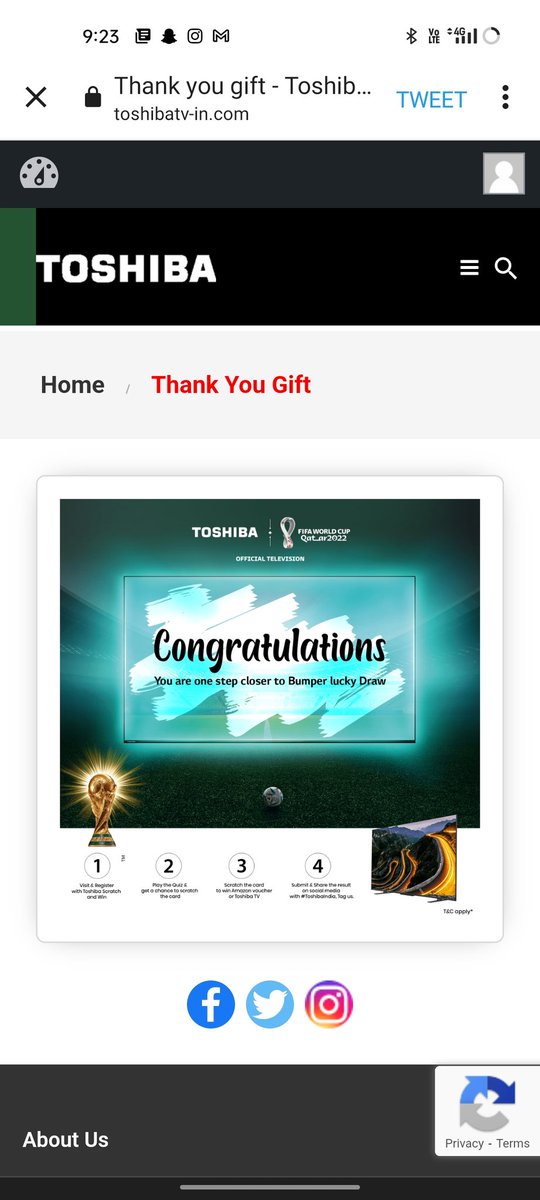 nikhil_jaswal__'s tweet photo. Thanks @ToshibaTV_India for this opportunity.
Congratulations you have won the gift worth coupan #ToshibaTv #ToshibaIndia
@sanjudehrian @PoojaSnow @sandeepkaundalg https://t.co/buFda8a7Mu