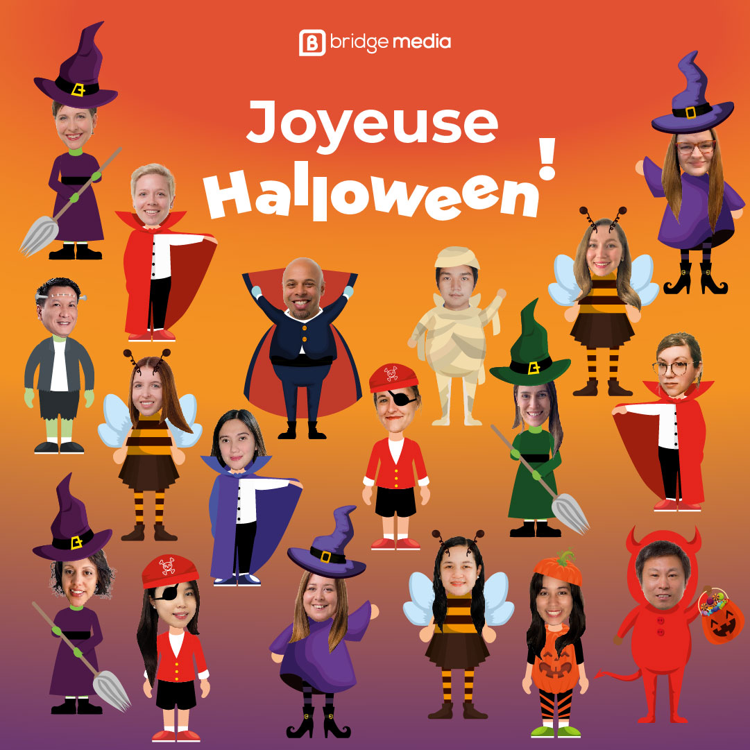 BridgeMedia_ca's tweet photo. Joyeuse Halloween de la part de toute l'équipe de Bridge Media! 🎃 👻 😱

Profitez-en pour vous costumer 👺, manger des bonbons 🍭 et vous amuser! 🥳 https://t.co/6r338BDt8A