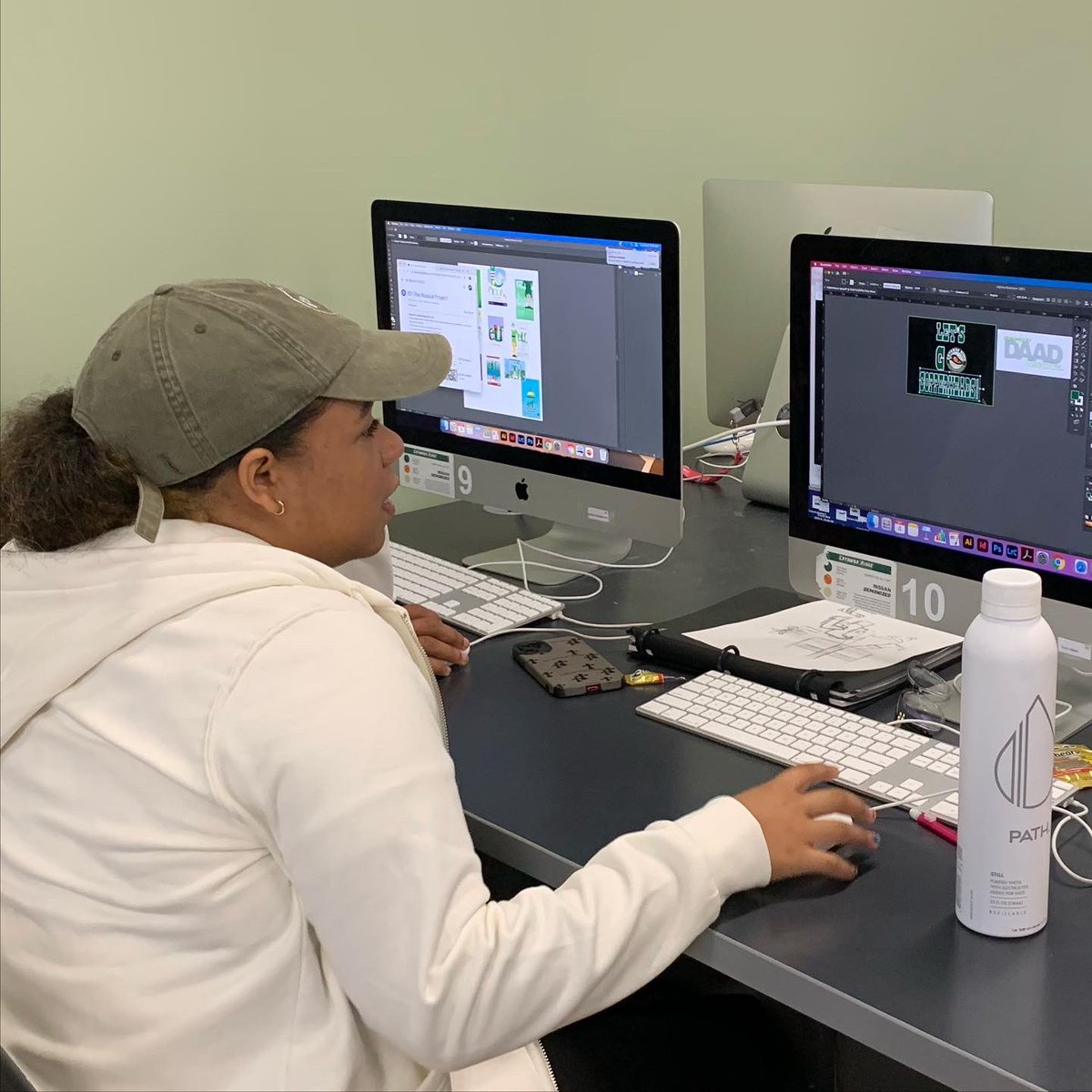 It’s SPIRIT WEEK at the Ridge &amp; level 2 DAAD is hard at work today designing CRHS Play Posters in Adobe Illustrator &amp; installing their printed Game Day signs in the shop for Friday’s pep rally &amp; football game!
