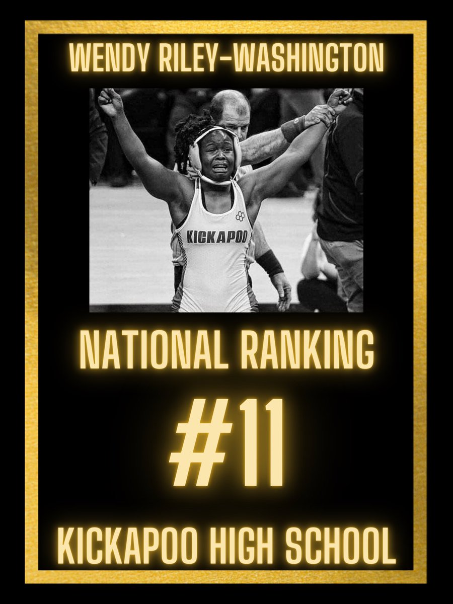 chiefwrestling's tweet photo. Wendy receiving a great honor with the latest national rankings. @OzarksOzone @AthleticsAtSPS @OzarkConference @KickapooChiefs @missouriwrestle https://t.co/058hETlpId