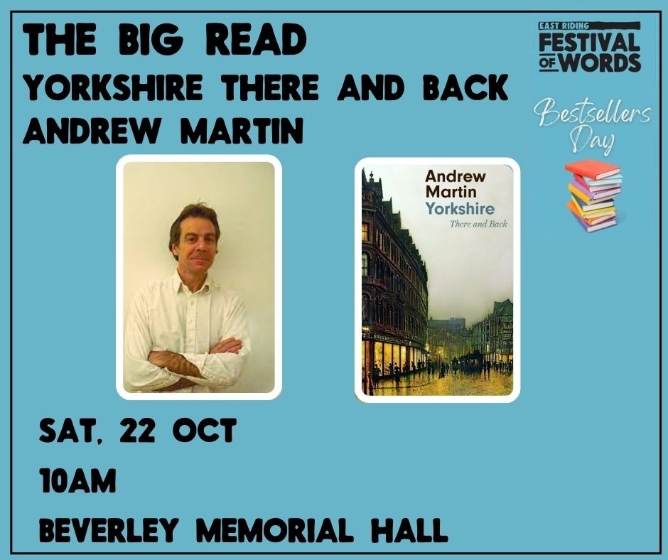 📖THE BIG READ 
The Big Read 2022 is Andrew Martin’s Yorkshire: There and Back.
This marvellous book celebrates Britain’s most charismatic county, journeying to every historic corner, observing affectionally its past, present and peculiarities.
orlo.uk/Festival_of_Wo…
#FOW22