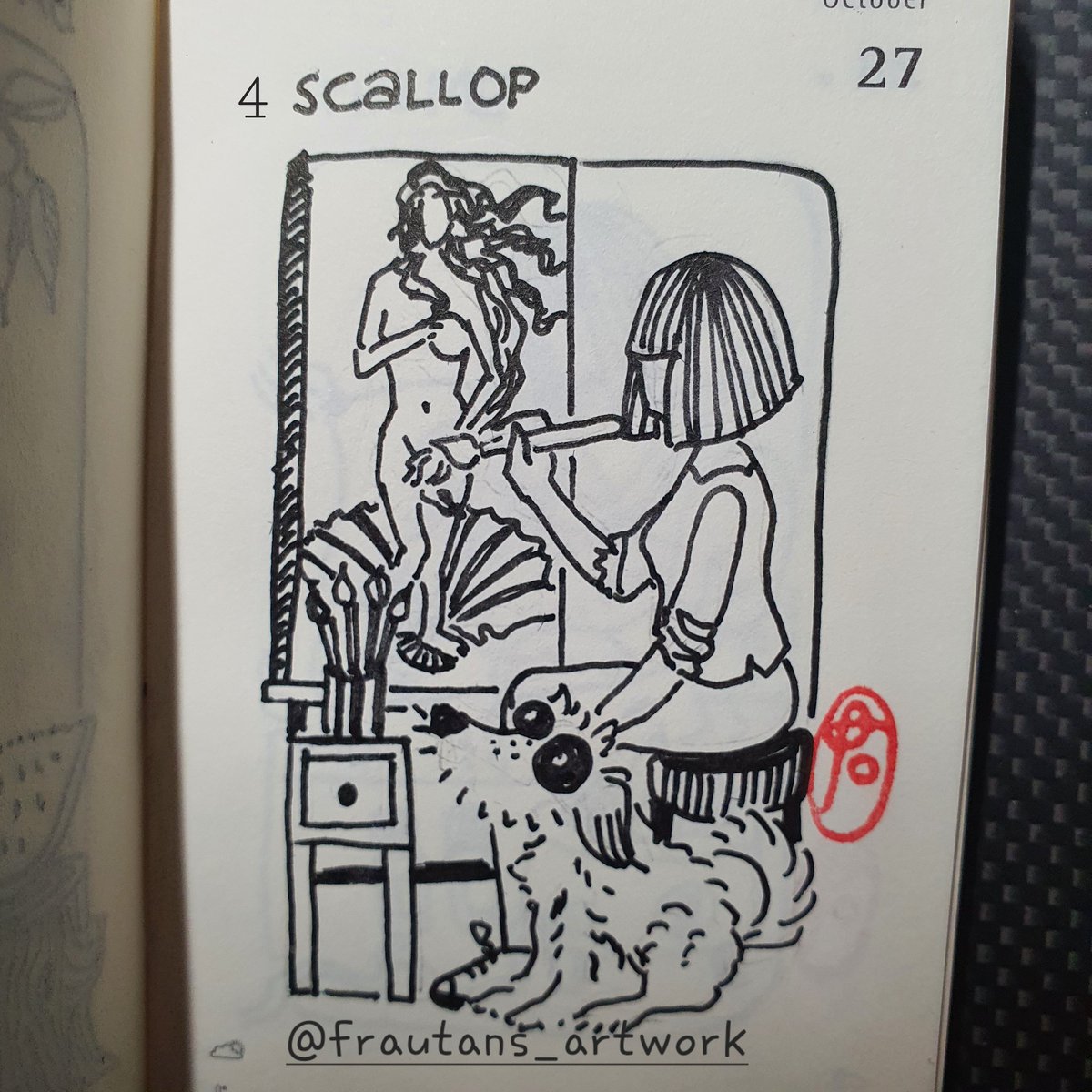 FrautansArtwork's tweet photo. Day 4. Scallop
#inktober2022 #Inktober  #inktoberday4 #InkDrawing #inktoberlist https://t.co/98LM8T74zv