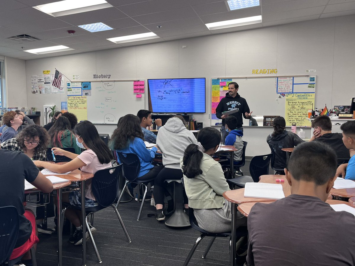 Using mentor text, Pride, 8th gr discusses the impact of a character’s power. They use the example of code switching as a tool for understanding &amp; belonging. Ss consider an identity lens via their contemporary fiction books to deeply understand a character’s perspective