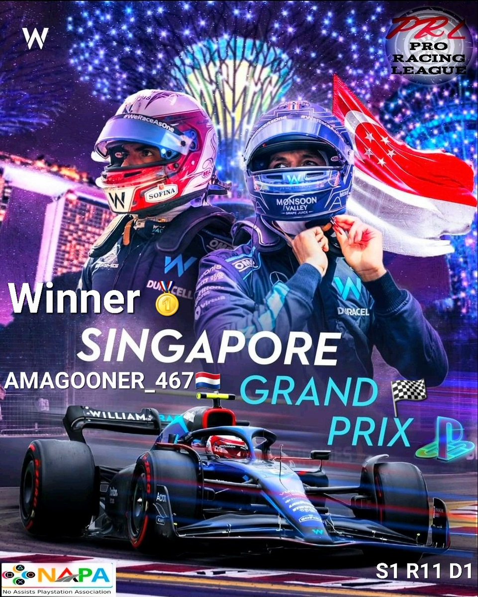 F1PRL's tweet photo. πWinnerπ
Race 11 Div1
Singapore πΈπ¬
#F1PRL #Race11 #NoAssists #comms' #Div1 #F122 #F122Game #LeagueRace #SingaporeGP
πππ @AMAGOONER_ https://t.co/3POHsgVaLA