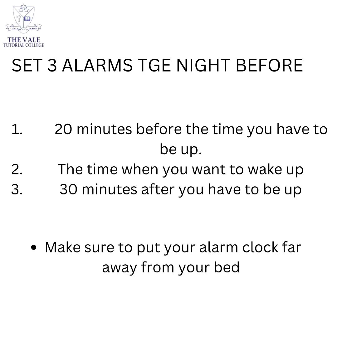 thevaletutorial's tweet photo. If you are trying to be a morning student, these tips will help you.
.
.
.
#thevaletutorialcollege
#morningroutine
#tuesdaymotivations https://t.co/KHaCwn0f7D