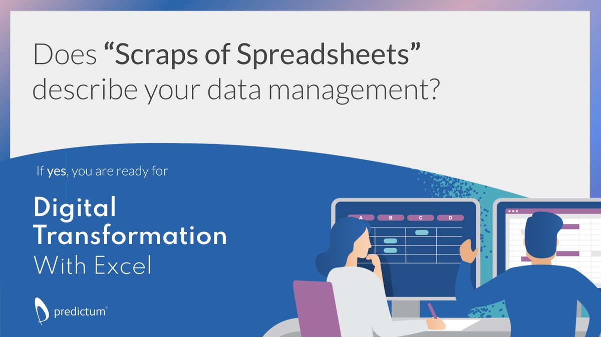 Predictum_Inc's tweet photo. COURSE ADDED: “Digital Transformation with Excel” Register now: https://t.co/9tUGGHasRx 

Even the biggest companies share scattered, unstructured data with spreadsheets. Our comprehensive course helps all employees unify organizational data across and bolster results. https://t.co/YqlGo6tBXk