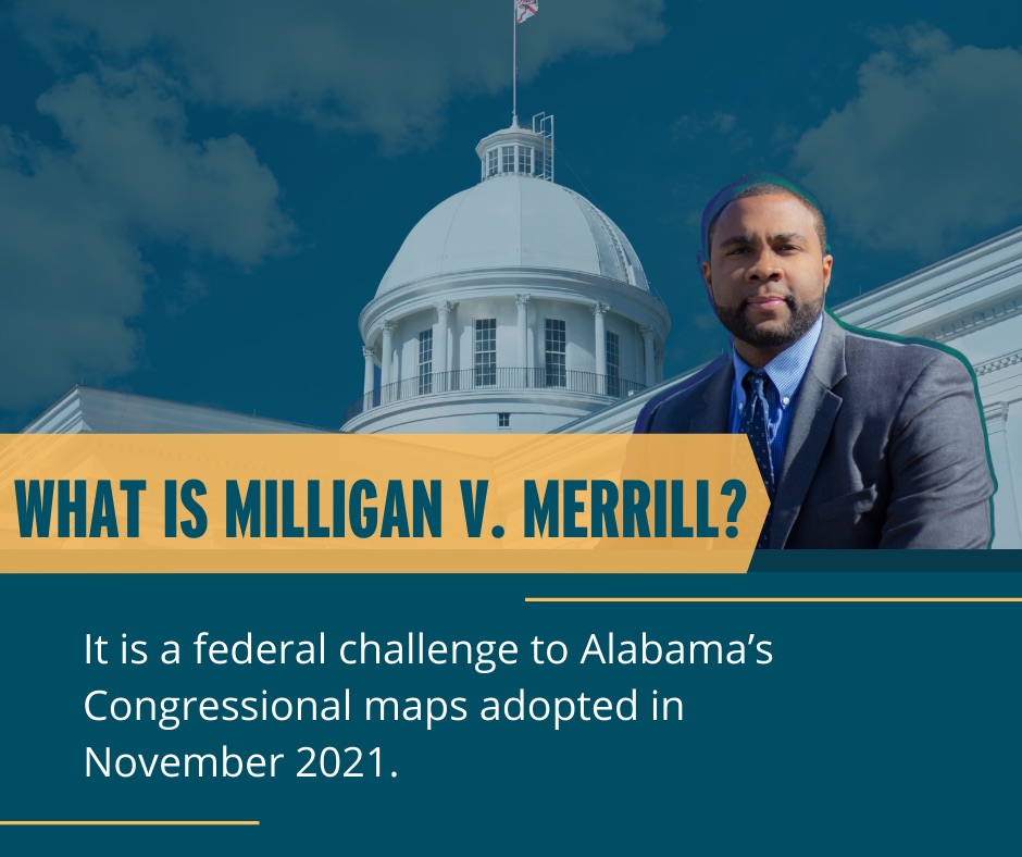 AlaValues's tweet photo. What is Milligan v Merrill ? 

#powerontheline #freedomontheline #fairmaps #alabamavalues #chooseourownrep #communitymatters #savetheVRA #scotus #alvalues #redistricting #justiceontheline #democracyontheline https://t.co/nqAiKoBk9o