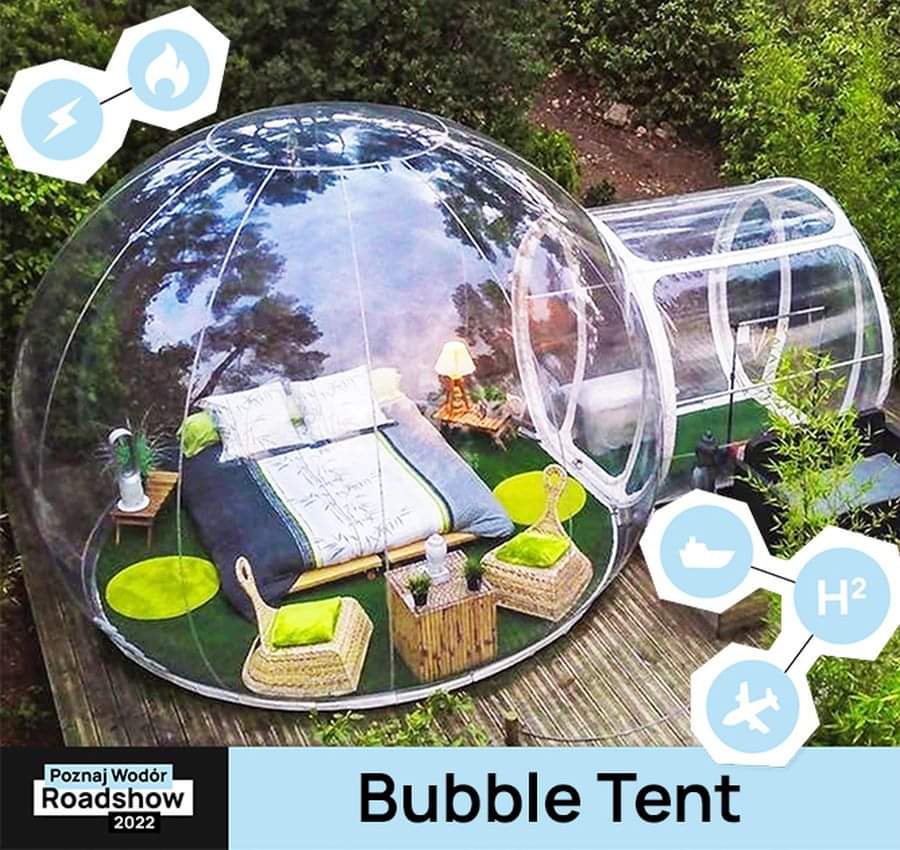 [2/3] Was zalety rozwiązań opartych na wodorze💚 Jak wykorzystamy Bubble Tent?🤔 Co spróbujemy przekazać za pomocą tej instalacji?🤔 Więcej szczegółów zdradzimy Wam już w nadchodzących dniach!👌 Zapraszamy na nasz Poznaj Wodór Roadshow,