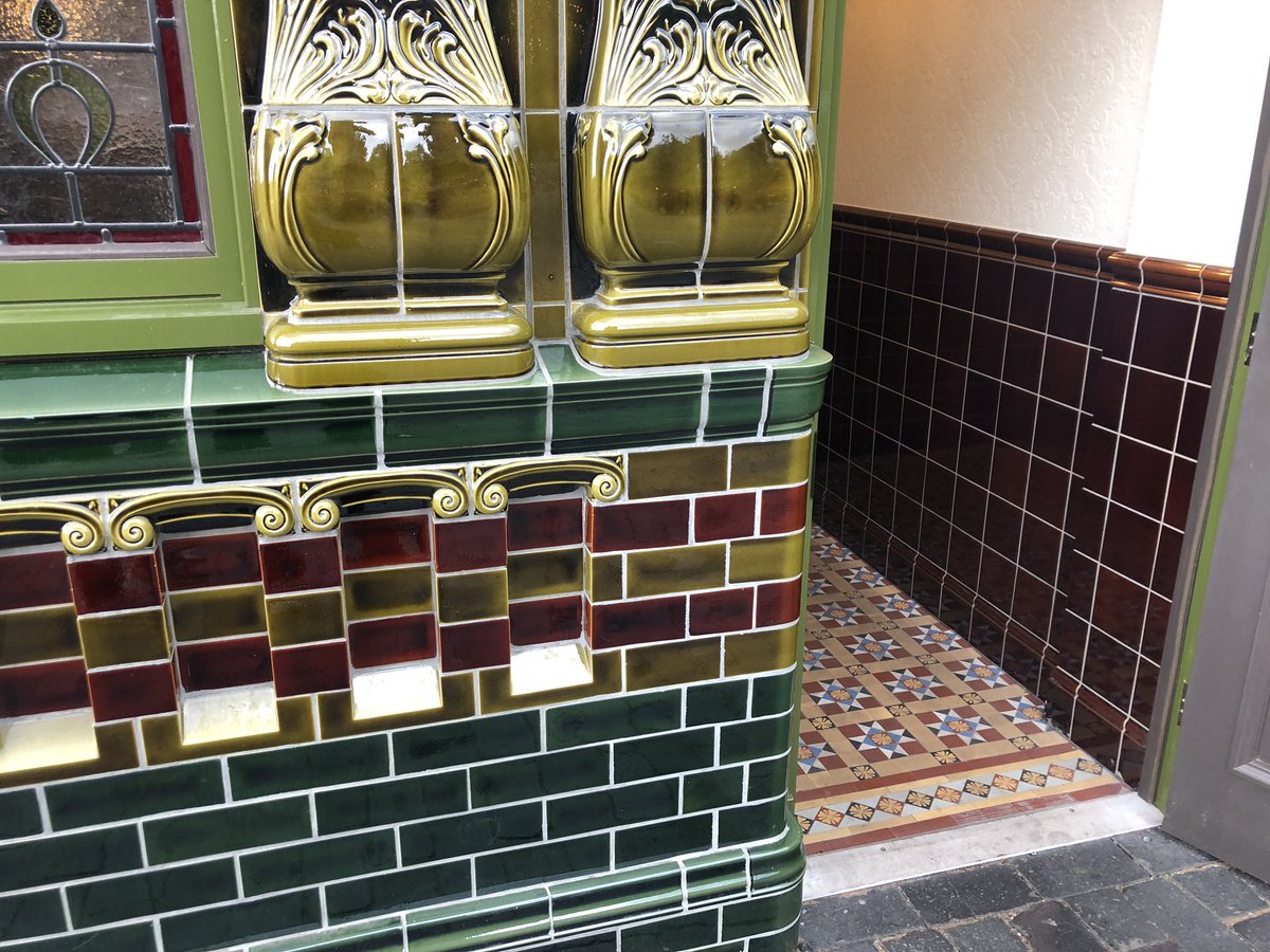 CDJackfield's tweet photo. The @BCLivingMuseum recreation of Elephant & Castle, an iconic Edwardian pub demolished 21 years ago, is now open to the public. Completely built from scratch, featuring handmade tiles produced at our 150-year old factory.
#handmadetiles #pubtiles #pubdesign #tilesontuesday https://t.co/VBrBXNdJNB